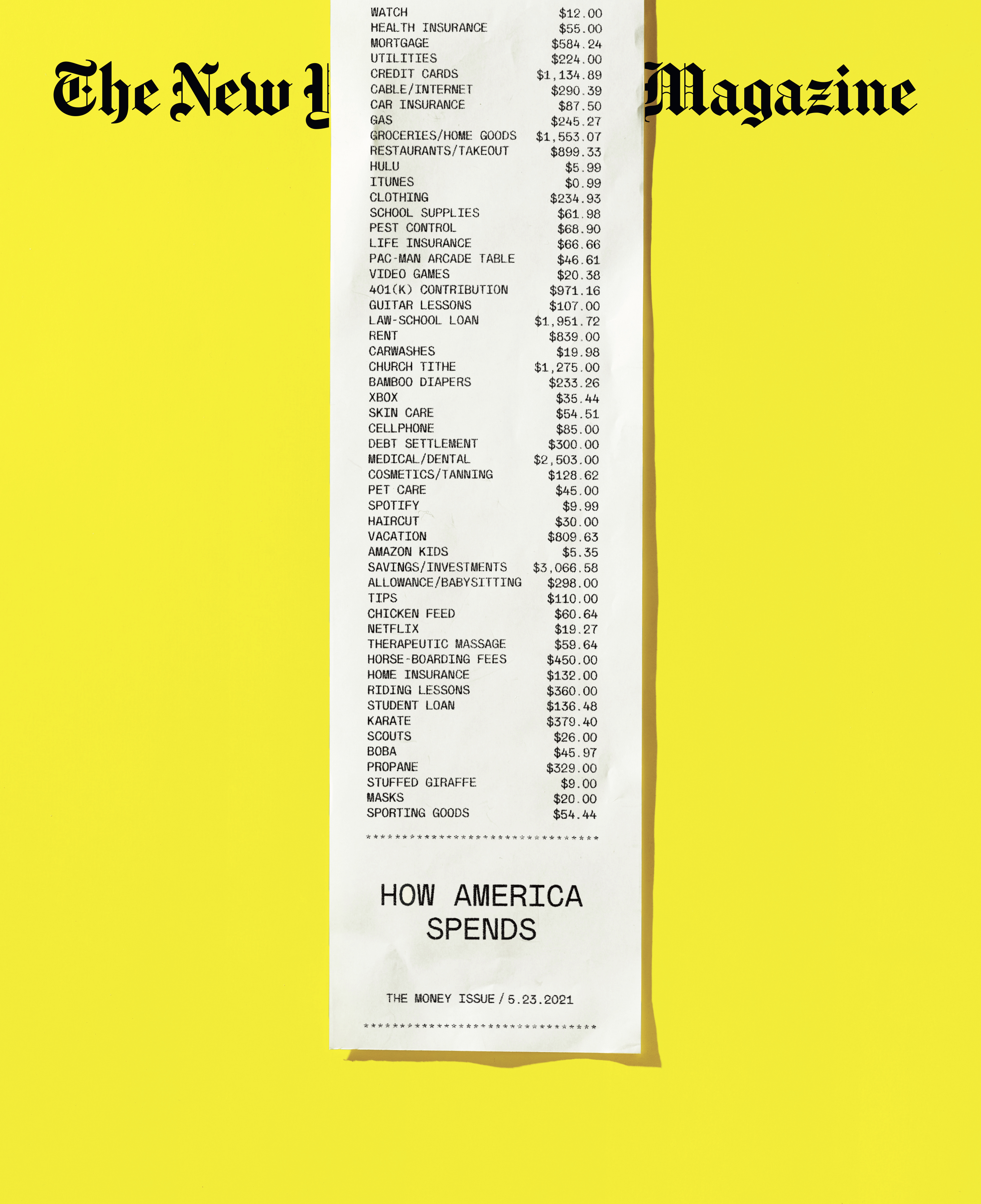The New York Times Magazine - "How America Spends," May 23, 2021