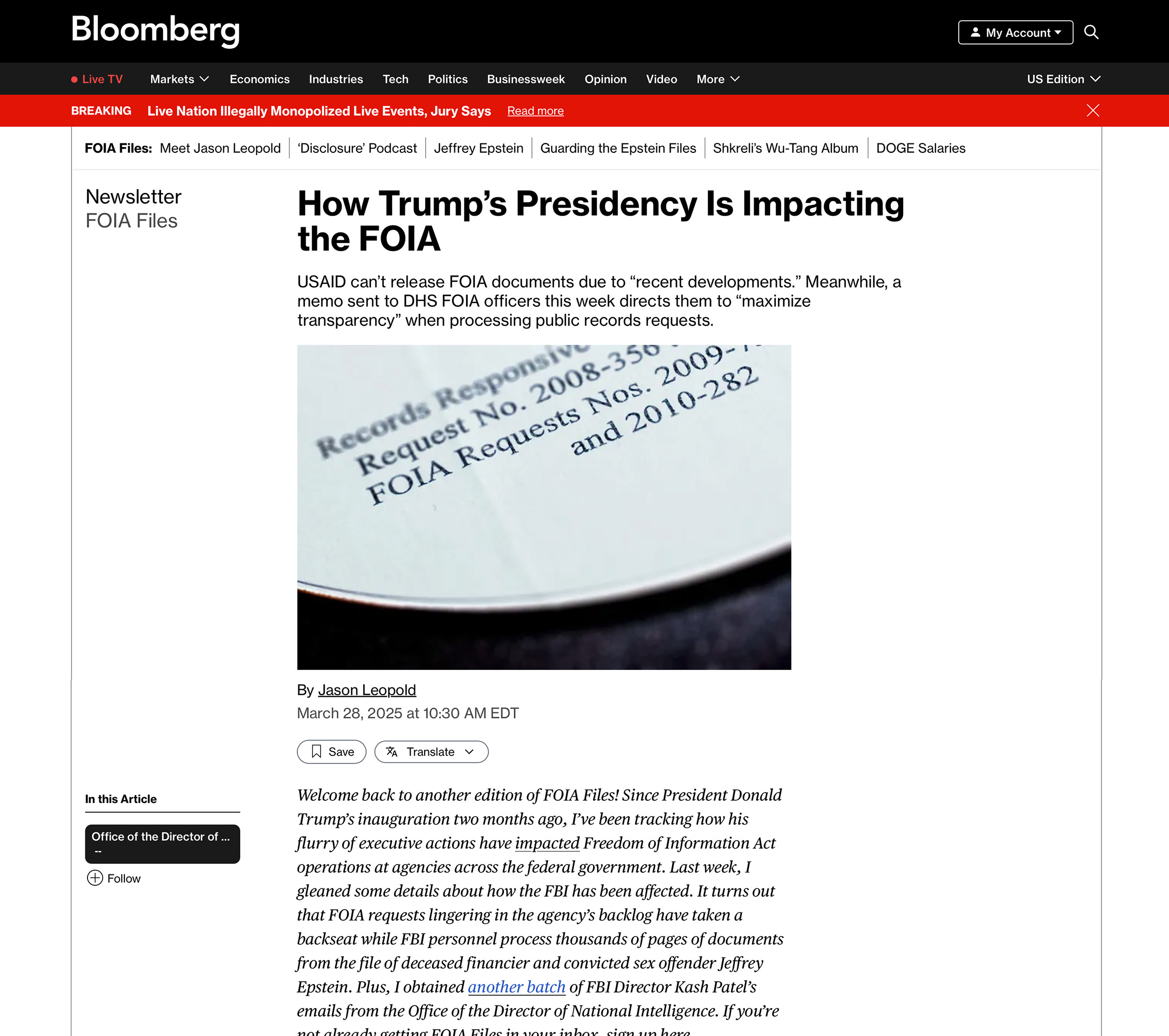 Bloomberg News-Newsletters
