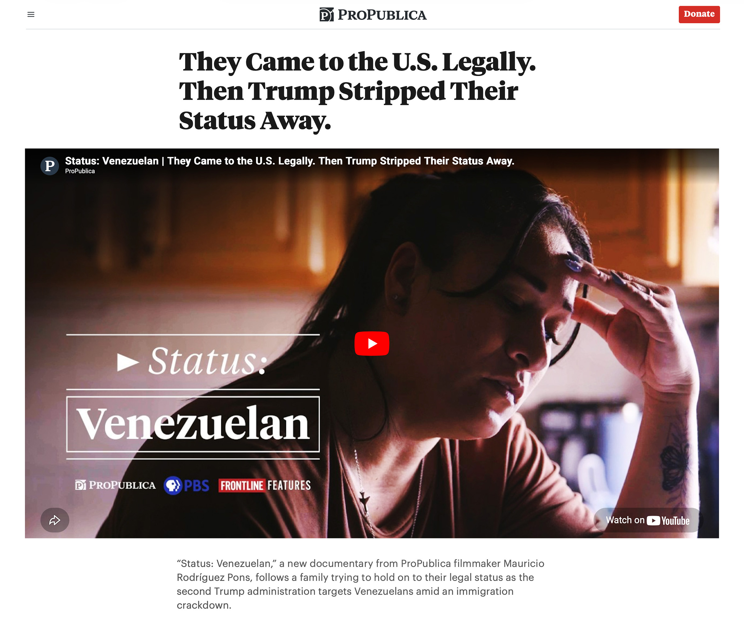 ProPublica for FRONTLINE-Video