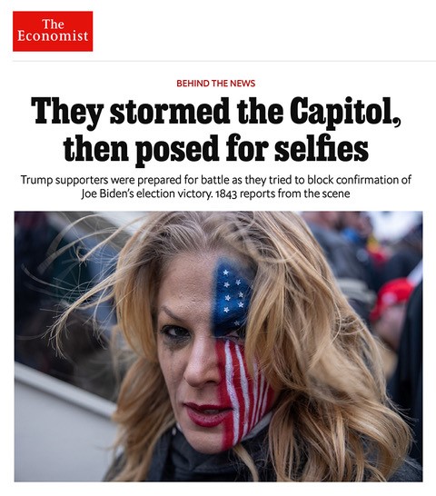 “They Stormed the Capitol, Then Posed for Selfies,” photograph by Wolfgang Schwan, January 7 at economist.com