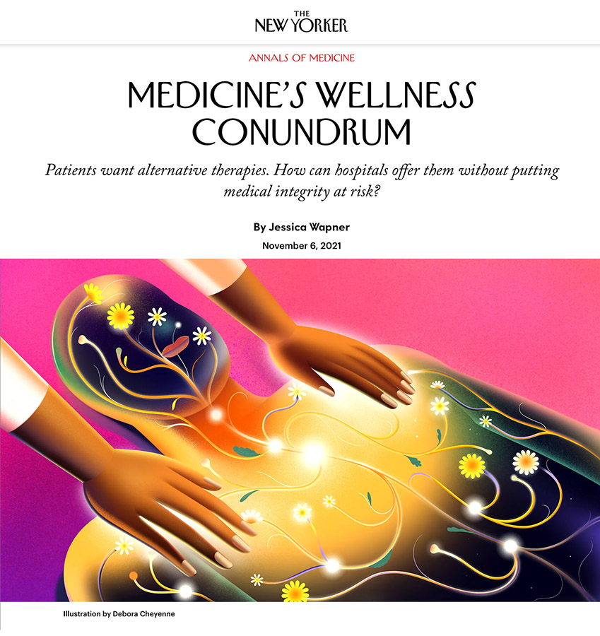 "Medicine’s Wellness Conundrum," illustration by Debora Cheyenne, November 6 at newyorker.com