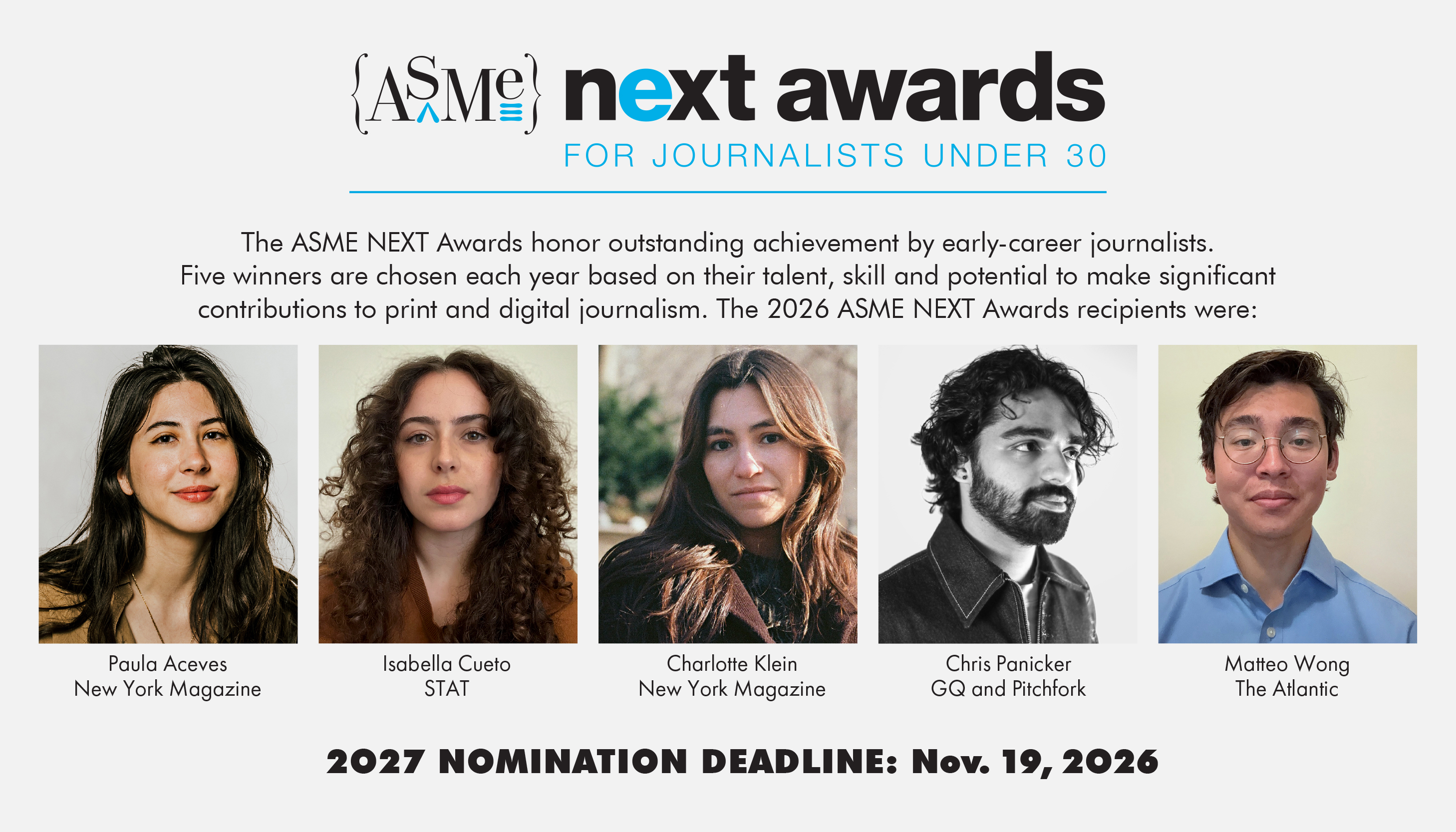 ASME NEXT Awards 2027